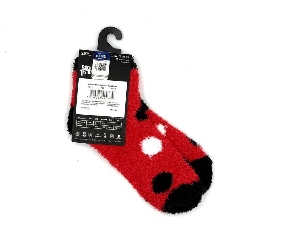 Meias chinelo GEORGIA BULLDOGS NCAA FEMININA (6-11) OSFM BOLINHAS FRETE GRÁTIS - Imagem 3 de 3