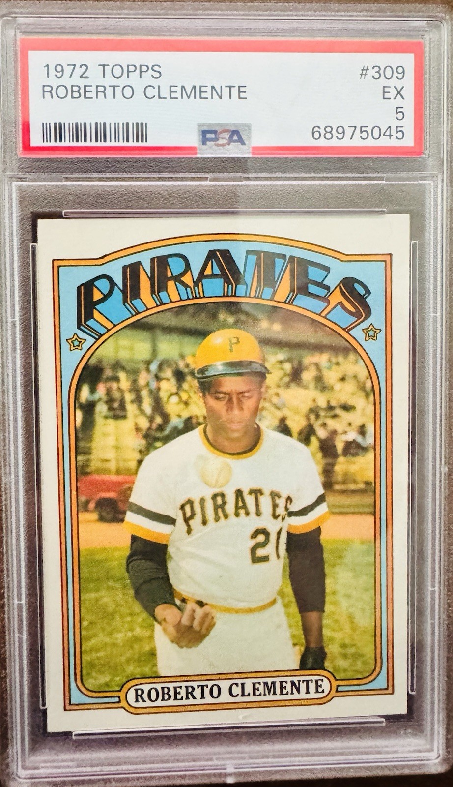 1972 Topps Roberto Clemente #309 — PSA 5 view 1