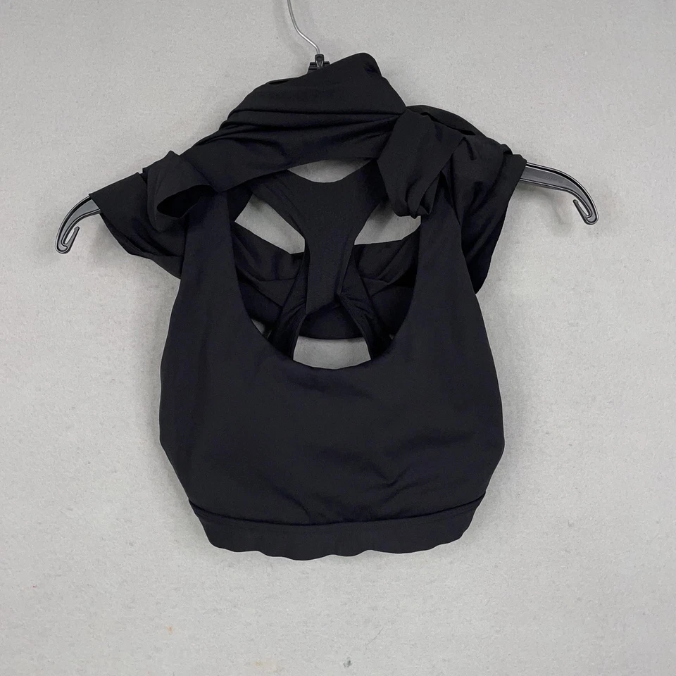 Camiseta sin mangas Athleta para mujer mediana negra espalda deportiva sujetador incorporado entrenamiento atlético Foto 4 de 4