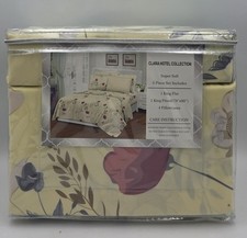 Clara Hotel Collection 100 Cotton 6-Piece King Size Fliral Pattern Sheet Set