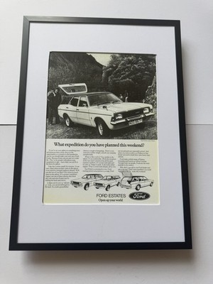 Neu Gerahmtes Mk3 Ford Cortina 2000E Kombi A3 Format Magazin Werbung Poster Retro