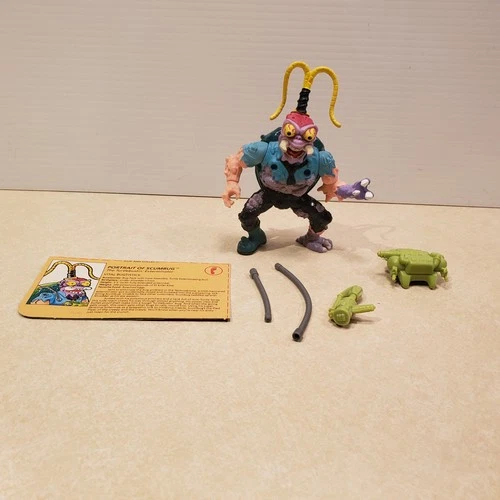 vintage 1990 TMNT Scumbug figure with card see description