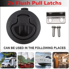 2pcs Black Flush Pull Locker Hatch Latch Lift Handle Marine RV Boat Hardware
