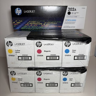 LOT OF 7 Genuine HP 202A BK/C/Y/M  Toner Cartridges **SEALED**