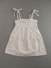 Old Navy Women Mini Dress S White Sleeveless Embroidery Strap Square Neck Casual