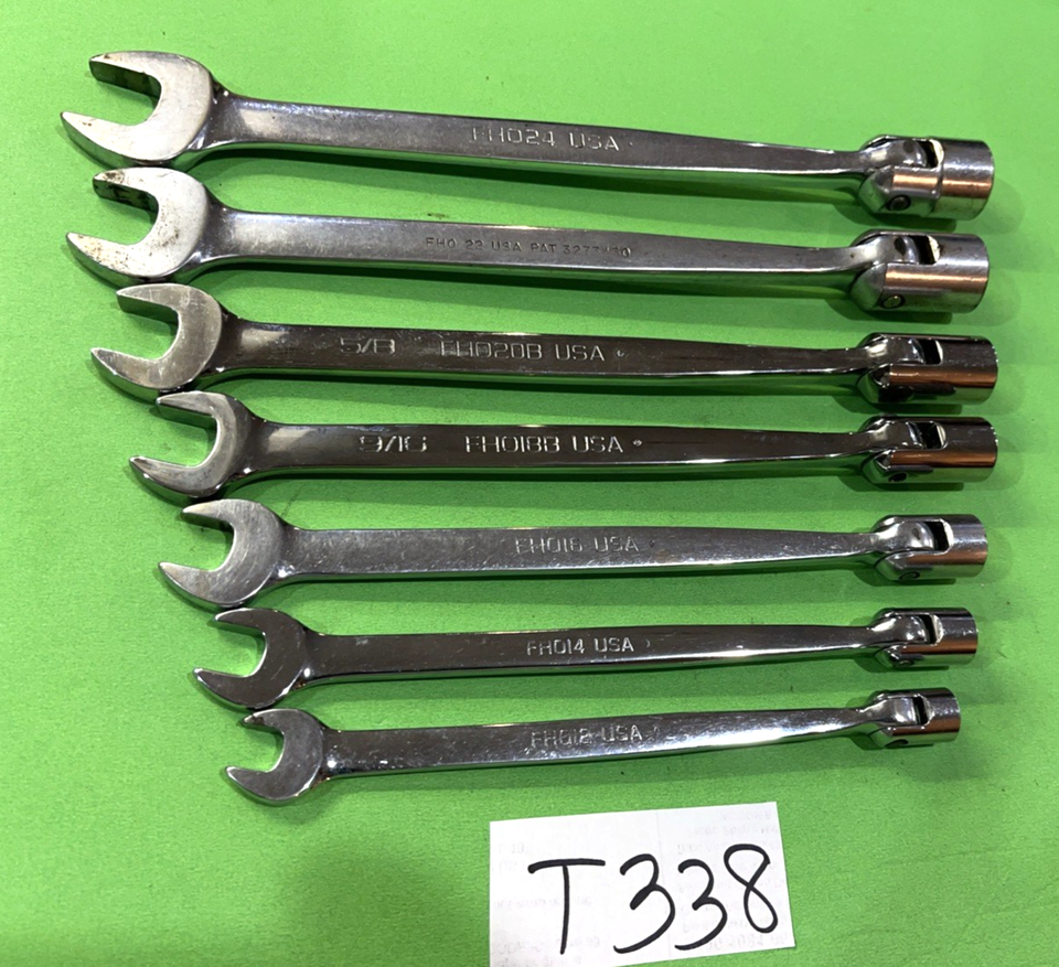 Sae Tools SNAP-ON TOOLS 7 PIECE SAE. COMBINATION FLEX-HEAD/OPEN-END WRENCH SET ...
