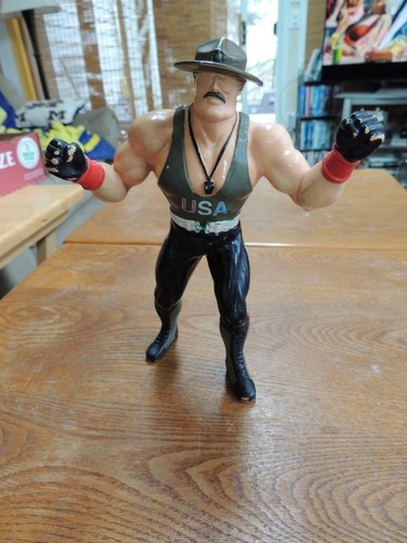 RARE VARIANT '87 LJN Wrestler WWF Sgt Slaughter Ha...