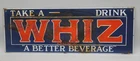 Vintage Whiz Cola Rustic Porcelain Enameled Metal Sign