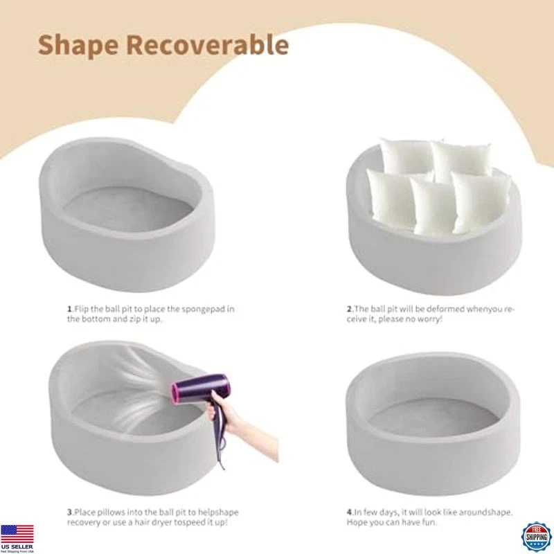 Pozo de bolas de espuma LimitlessFunN para niños - Parque infantil plegable para niños pequeños y piscina para bebés Foto 4 de 4