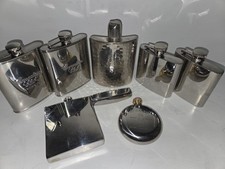Lot of 7 Stainless Steel Flasks - Canadian Cl...