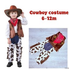 Cowboy western Halloween costume cosplay pants vest and handkerchief 6-12m