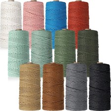 Wesnoy 12 Rolls Macrame Cord, 3 mm x 1308 3 x 1308 Yards, Classic Color