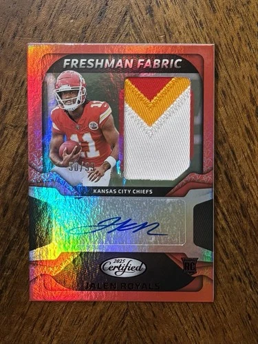 Jalen Royals 2025 Panini Certified RPA Rookie Auto Jersey Patch 50/99 Chiefs