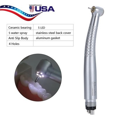 ASkeadnt Dental 5 Lights LED E-Generator High Speed Handpiece Ceramic Bearing 4H
