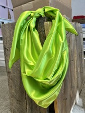Wild Rag Western Scarves Bright Lime Neon Yellow Highlighter Cowboy Scarf 36  x36