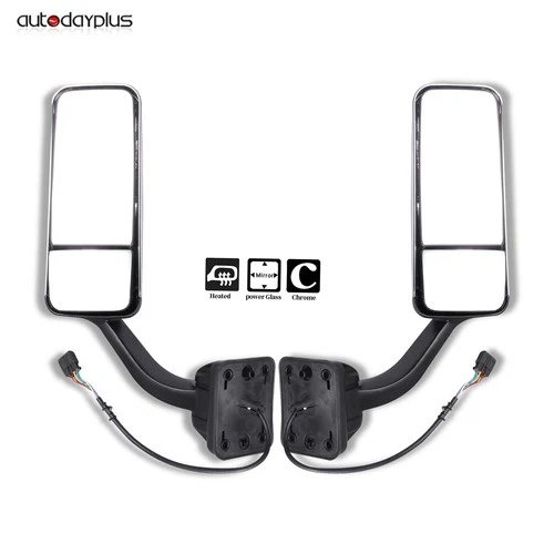 Chrome Door Mirror Power Heated For 2008-2016 Freightliner Cascadia LH+RH Side