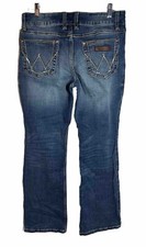 Women's WRANGLER Western Rodeo Stretch Denim Bootcut Jeans Size 11 X 32 Cowgirl