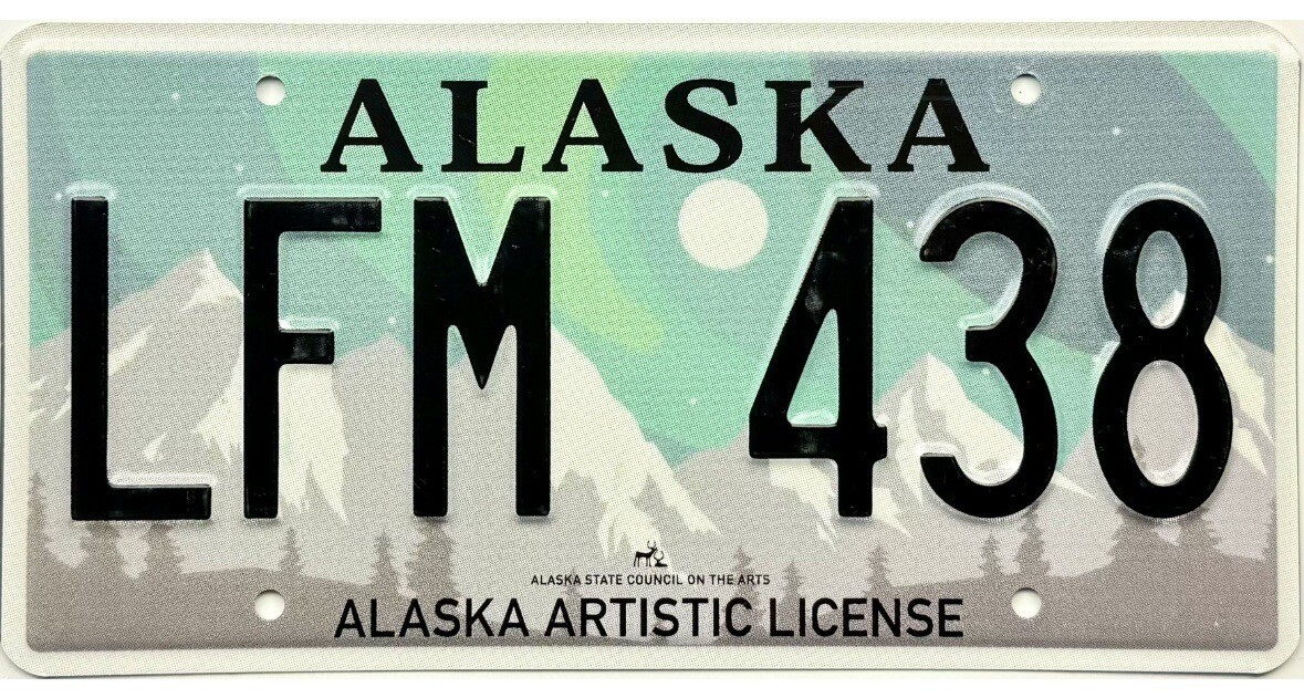 *99 CENT SALE* Alaska ARTISTIC Northern Lights License Plate LFM 438