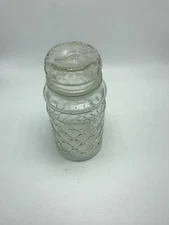 Planters Peanuts Jar Collectible Vintage 1984 Glass Jar  Diamond Pattern