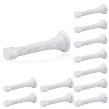 12 Pack White Spring Door Stopper Wall Protector 3-inch Heavy Duty Screw-in Bump