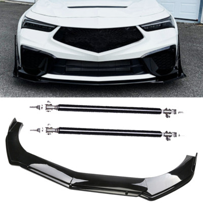 Front Bumper Lip Splitter Spoiler +Strut Rods Bar Rods For Acura Integra K