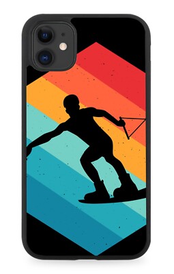 Retro Wake Boarder Gummi Handyhülle Wakeboard Herren Mann Jungen Wasserboard DP18
