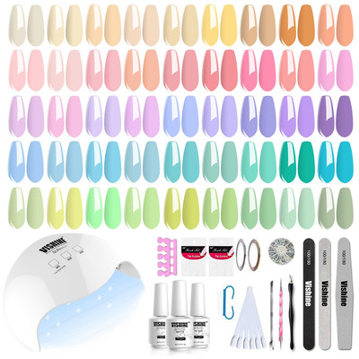Gel Nail Polish Starter Kit - 6 Colors Gel Polish Set Base Top Coat, 36W LED UV 