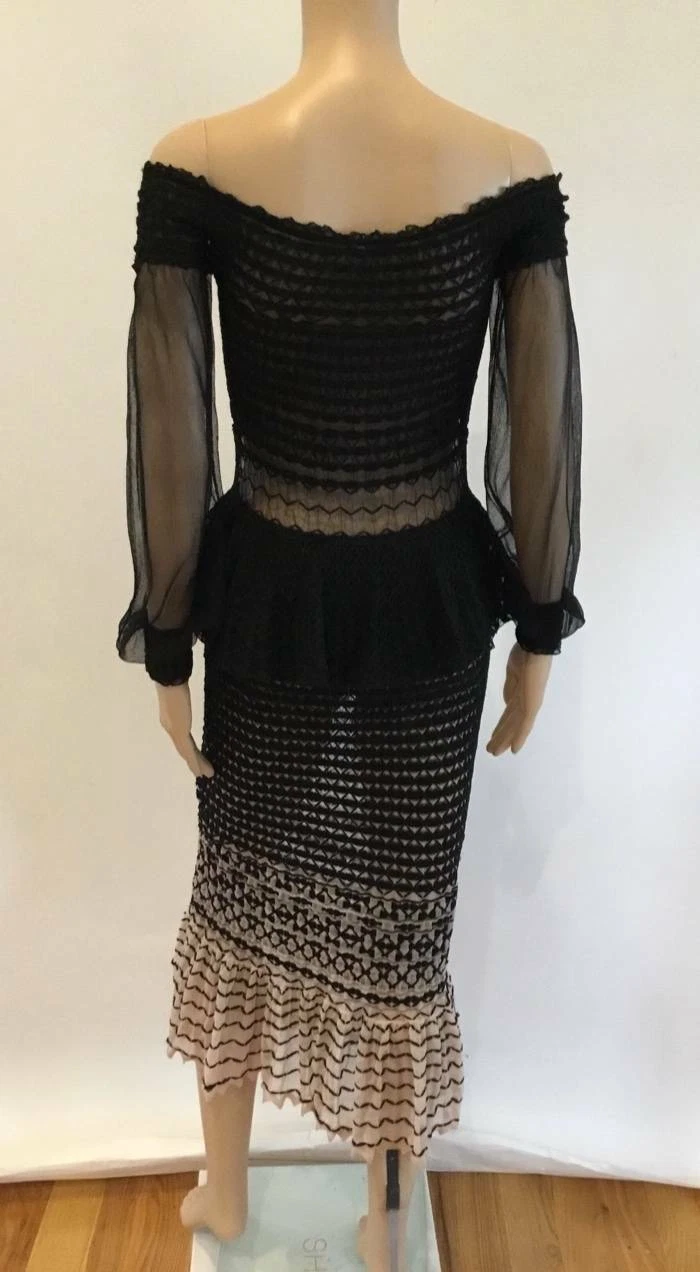 ALEXANDER MCQUEEN ABITO TRASPARENTE ALEXANDER MCCHEEN LAVORATO A SPALLA TAGLIA MEDIA