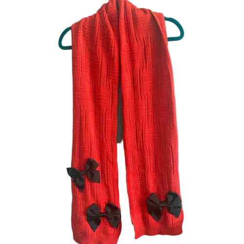 Kate Spade New York Red Wool Scarf with Bows - image 1
