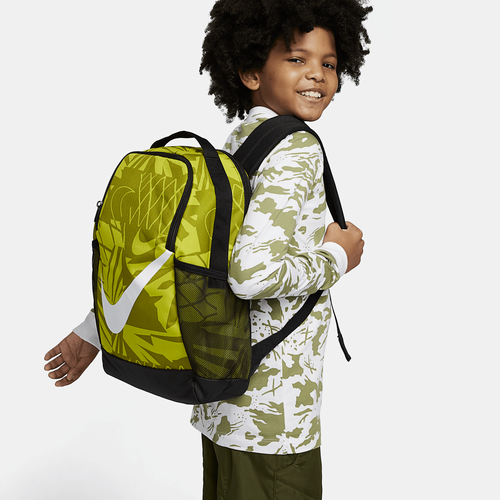 Nike Brasilia Boy's (Kids) Black/Bright Cactus/White 18L Backpack