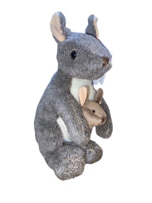 Wild Republic Stuffed Kangaroo with Joey Baby 8'' Animal Plush Toy  NWT