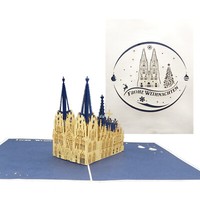 "3D Weihnachtskarte \"KöLner Dom\" Pop Up Karte Als Souvenir & Einladung KöLn Trip"