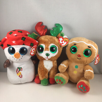 Ty Beanie Boos - SET of 3 (NUTMEG, TINSELTOES & BRRRNIE) (6 Inch) Christmas 2024