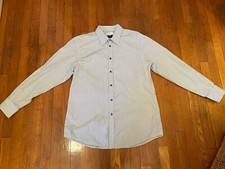 Versace Collection City Men's Blue White Striped Dress Shirt Size 44