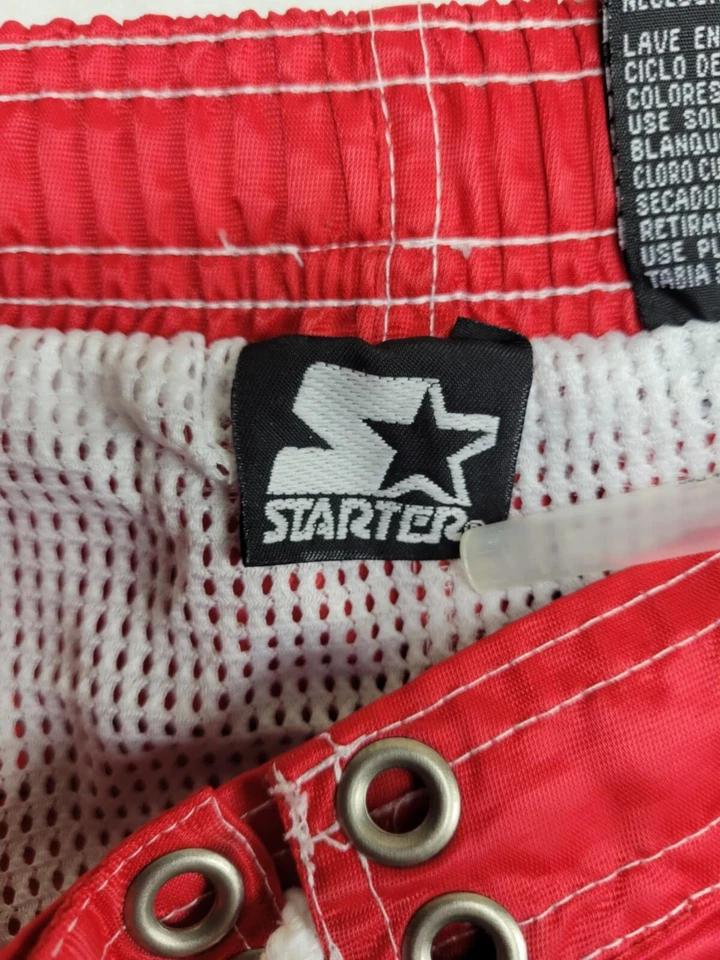 Bañador Starter vintage para hombre talla mediana nailon rojo Foto 2 de 4