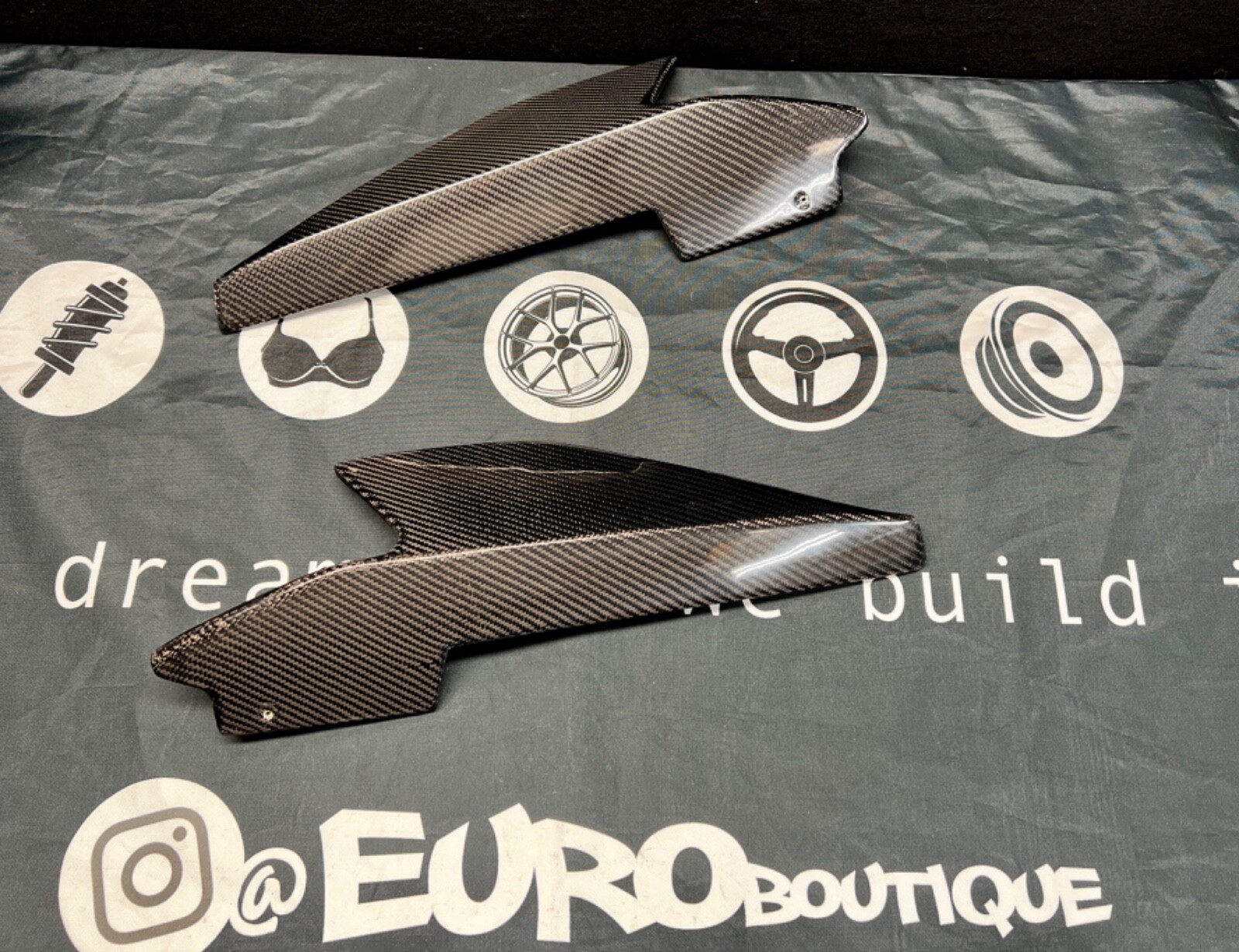2010 -2015 Ferrari 458 Carbon Fiber Aero Diffuser Extensions for Coupe / Spider