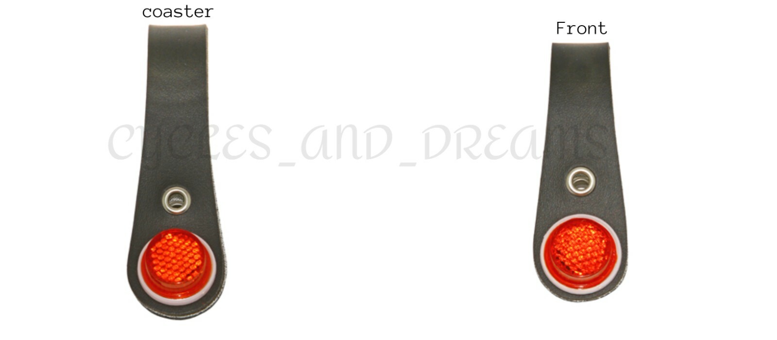 PREMIUM Bicycle Wheel Hub Shiners Leather with Reflector Fits Most