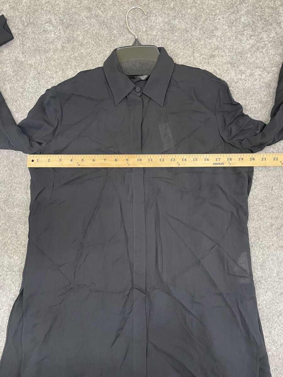 The Row Shirt Womens Small S Black Button Up Carlton Placket The Row Shirt Womens Small S Black Button Up Carlton Placket