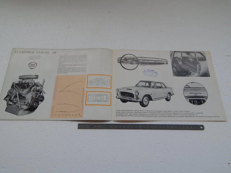 DEPLIANT ORIGINALE LANCIA FLAMINIA 3B COUPE' COUPE BROCHURE - Immagine 2 di 3