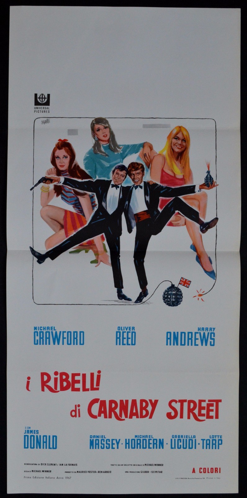 Locandina originale film I ribelli di Carnaby Street (1967) - Regia di Michael Winner