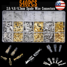 540X Assortment Male Female Spade Terminals Set Electrical Wire Crimp Connectors