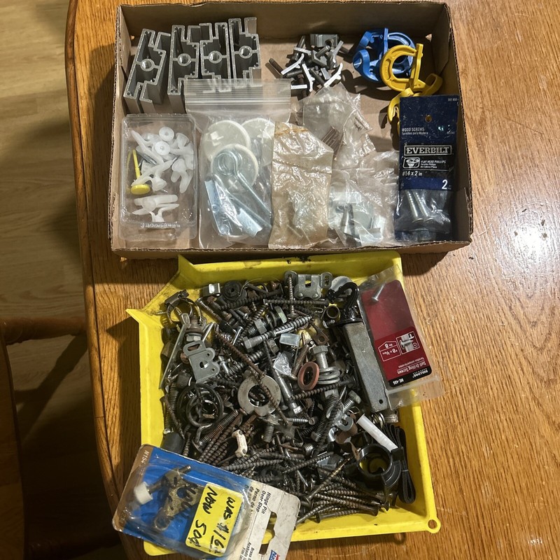 5+ Pounds Of Bolts, Screws, Clamps, Much More Large Variety New & Used Mixed Lot