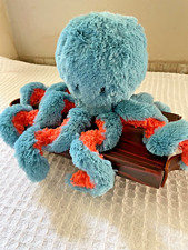 MANHATTAN TOY COMPANY Plush Stuffed OCTOPUS Smiling Blue Orange 2020