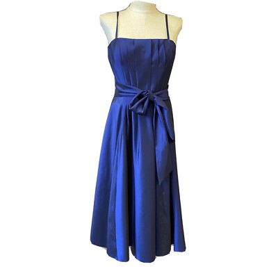 NW Nightway Collection Midnight Blue Iridescent Taffeta Gown Size