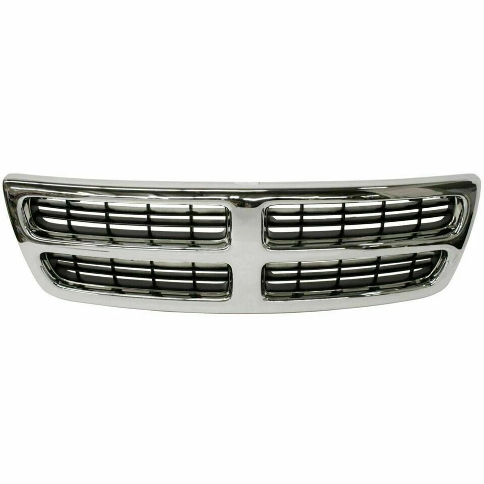 New Front Grille Chrome Shell w/ Black Insert Fits 1998-2003 Dodge Ram 1500 Van - Image 2 of 4