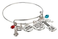 Broadway's Hamilton Silvertone Bangle Charm Bracelet