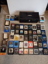 39 VTG 8 TRACK TAPES UNTESTED w NICE STORAGE CASE mostly all ROCK  ROLL