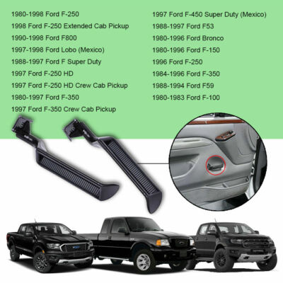 Maniglia Interna Porta Lato Guida (Sinistra) In Metallo Nero Per Ford Bronco F150 F250 F350 - Sostituisce E7TZ-1522601-A, 77177, 77178