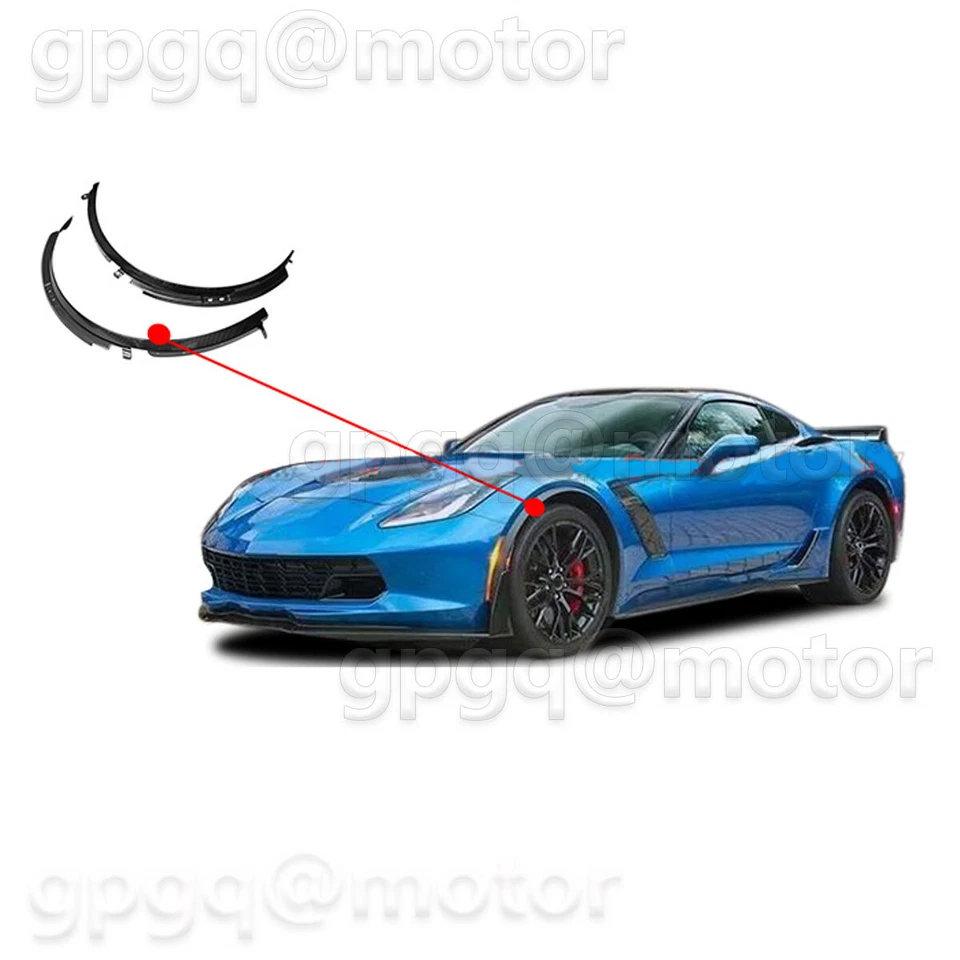 For Corvette C7 Z06 GS ZR1 2014-2019 Carbon Fiber Front Wheel Trim Fender Flare - Image 2 of 4