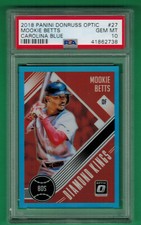 2018 PANINI DONRUSS OPTIC MOOKIE BETTS CAROLINA BLUE PRIZM PARALLEL 18/50 PSA 10